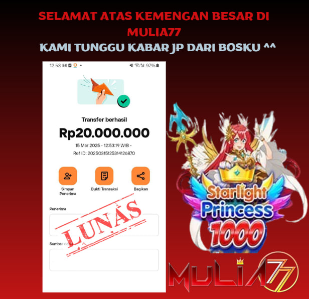 Menang Jackpot Slot Online Gacor MULIA77 Resmi Rp 20.000.000