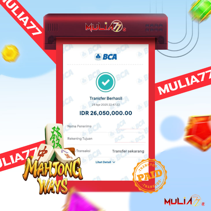 Menang Jackpot Slot Online Gacor MULIA77 Resmi Rp 25.050.000