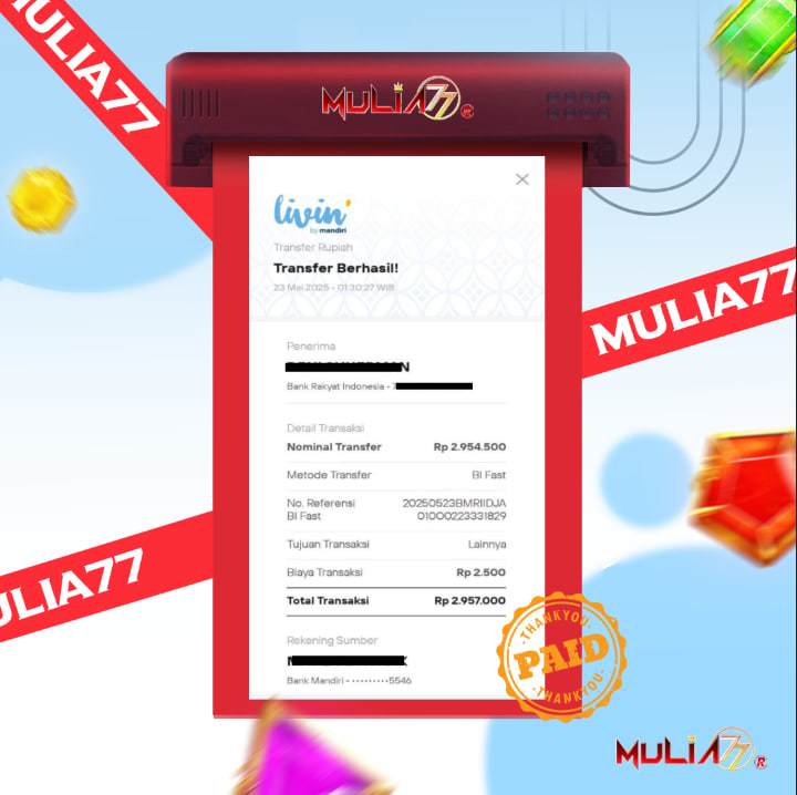 Menang Jackpot Slot Online Gacor MULIA77 Resmi Rp 2.957.000