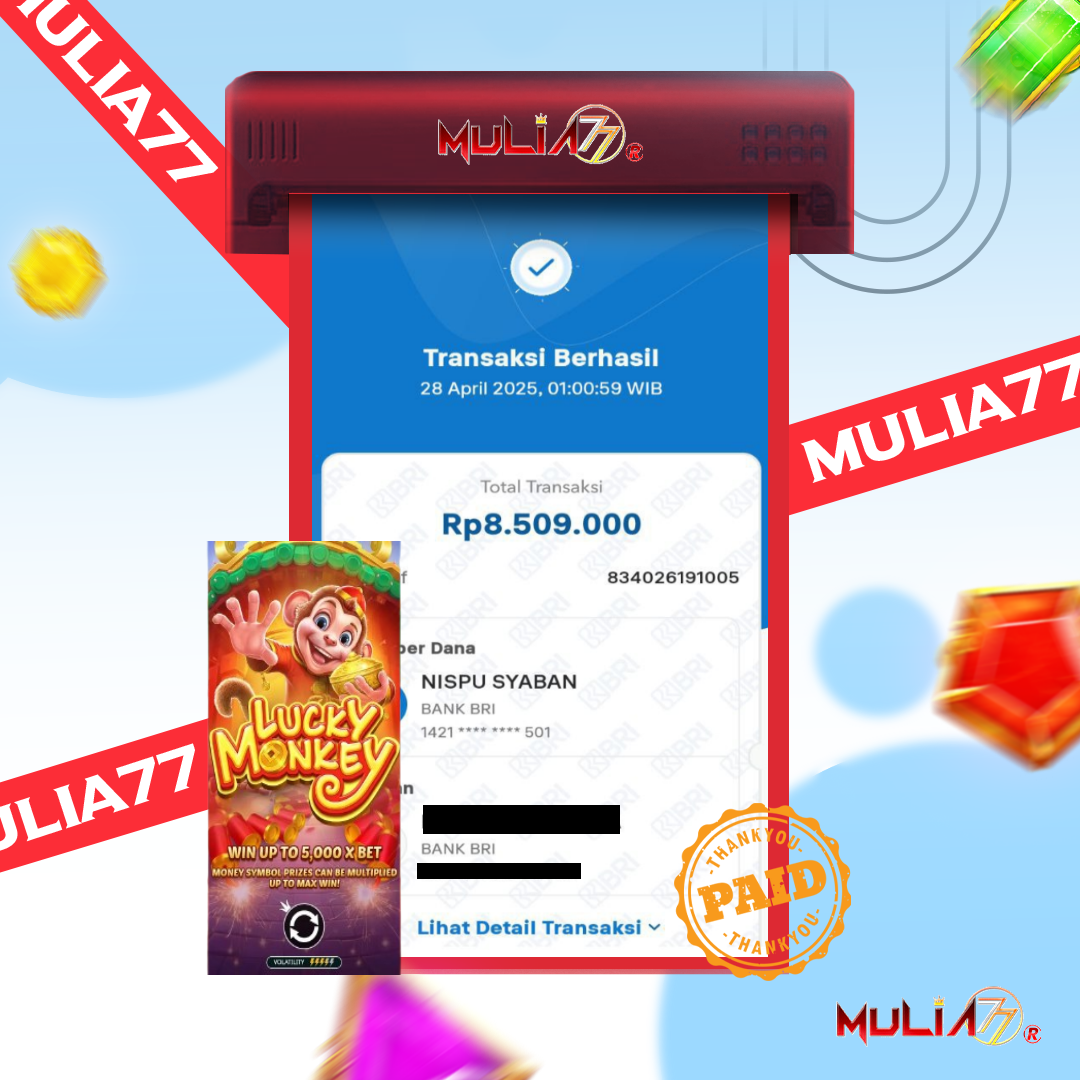 Menang Jackpot Slot Online Gacor MULIA77 Resmi Rp 8.509.000