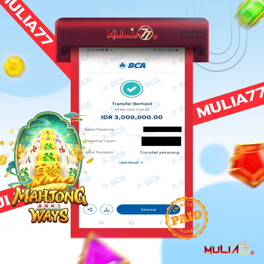 Menang Jackpot Slot Online Gacor MULIA77 Resmi Rp 3.000.000