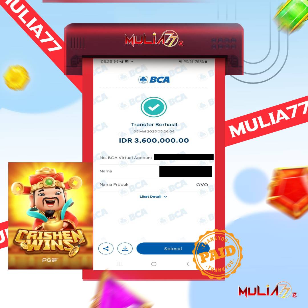 Menang Jackpot Slot Online Gacor MULIA77 Resmi Rp 3.600.000
