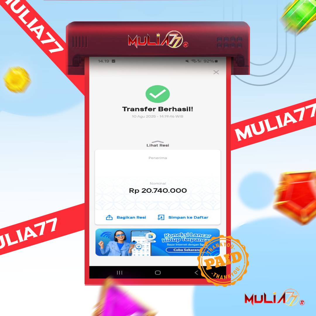 Menang Jackpot Slot Online Gacor MULIA77 Resmi Rp 20.740.000