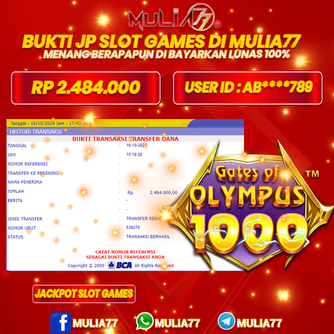 Menang Jackpot Slot Online Gacor MULIA77 Resmi Rp 2.484.000