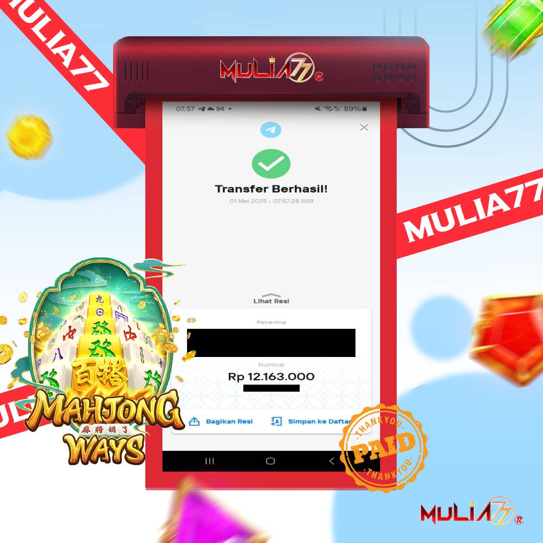 Menang Jackpot Slot Online Gacor MULIA77 Resmi Rp 12.163.000