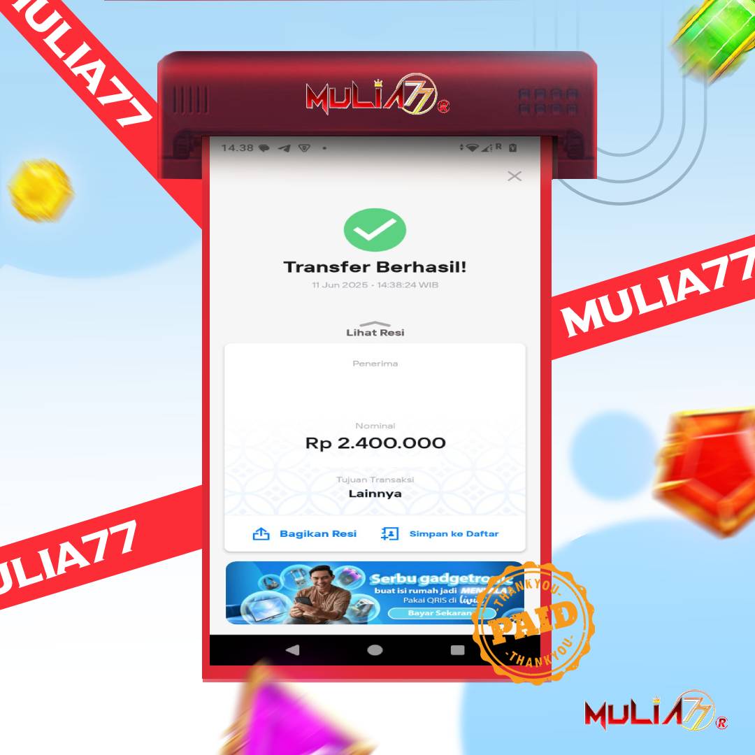 Menang Jackpot Slot Online Gacor MULIA77 Resmi Rp 2.400.000
