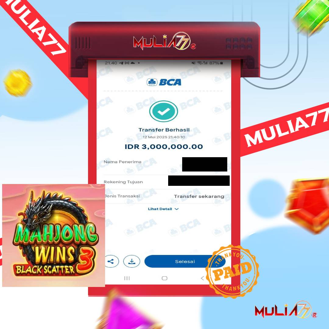 Menang Jackpot Slot Online Gacor MULIA77 Resmi Rp 3.000.000