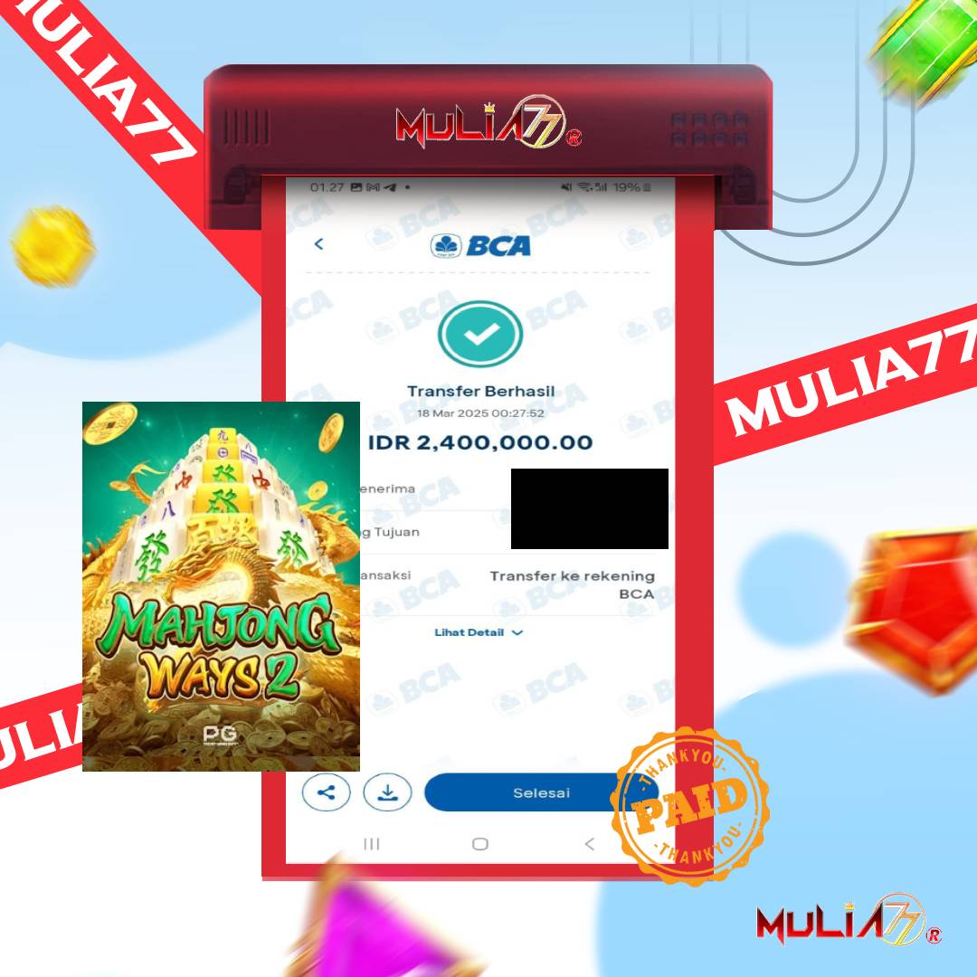 Menang Jackpot Slot Online Gacor MULIA77 Resmi Rp 2.400.000