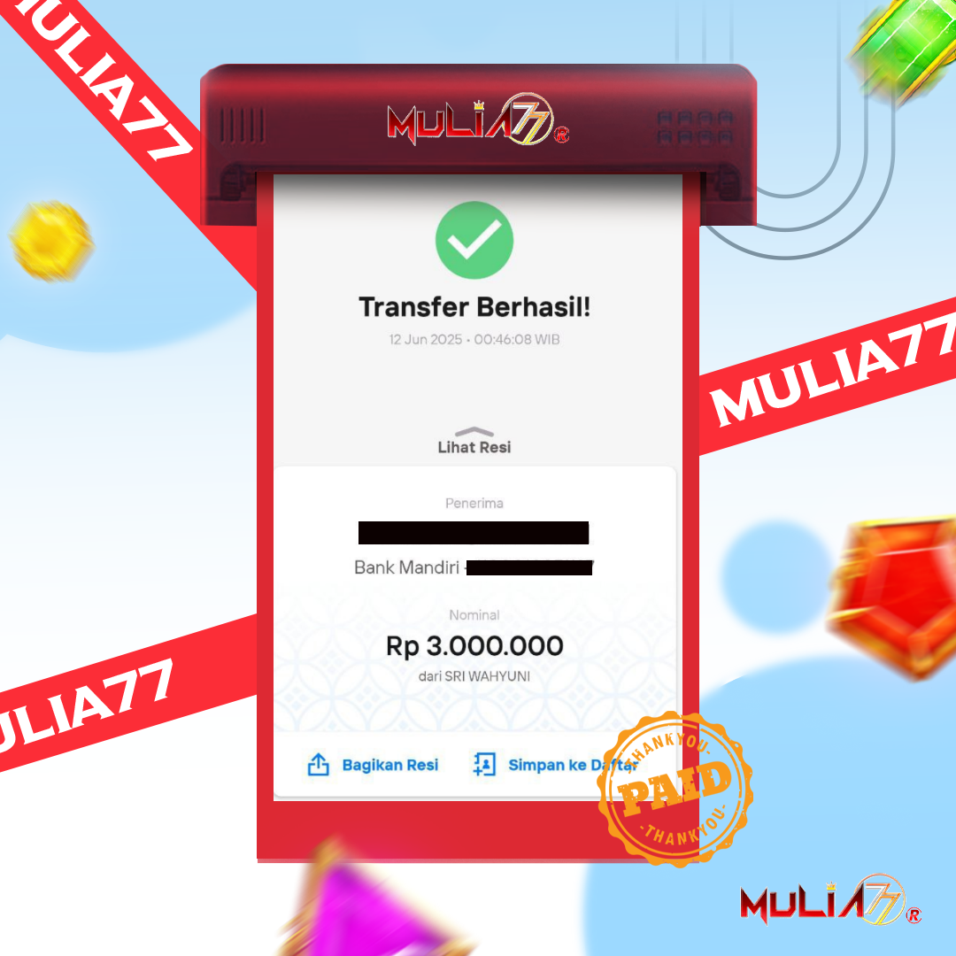 Menang Jackpot Slot Online Gacor MULIA77 Resmi Rp 3.000.000