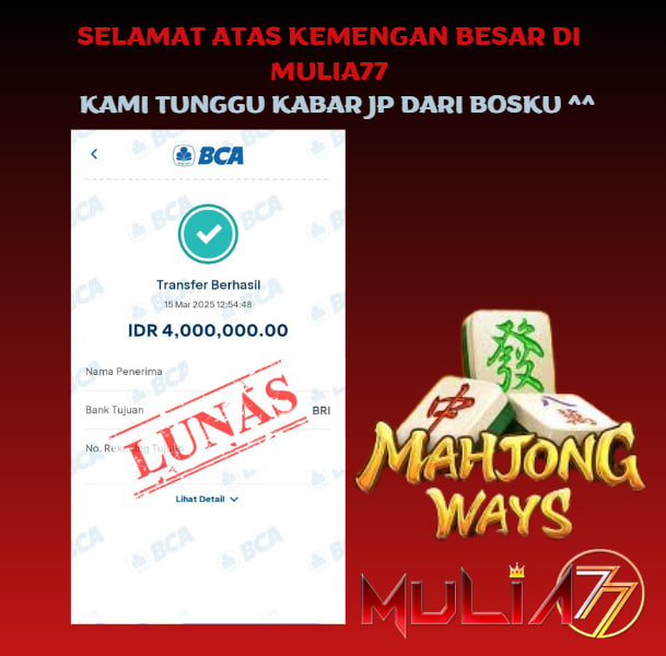 Menang Jackpot Slot Online Gacor MULIA77 Resmi Rp 4.000.000