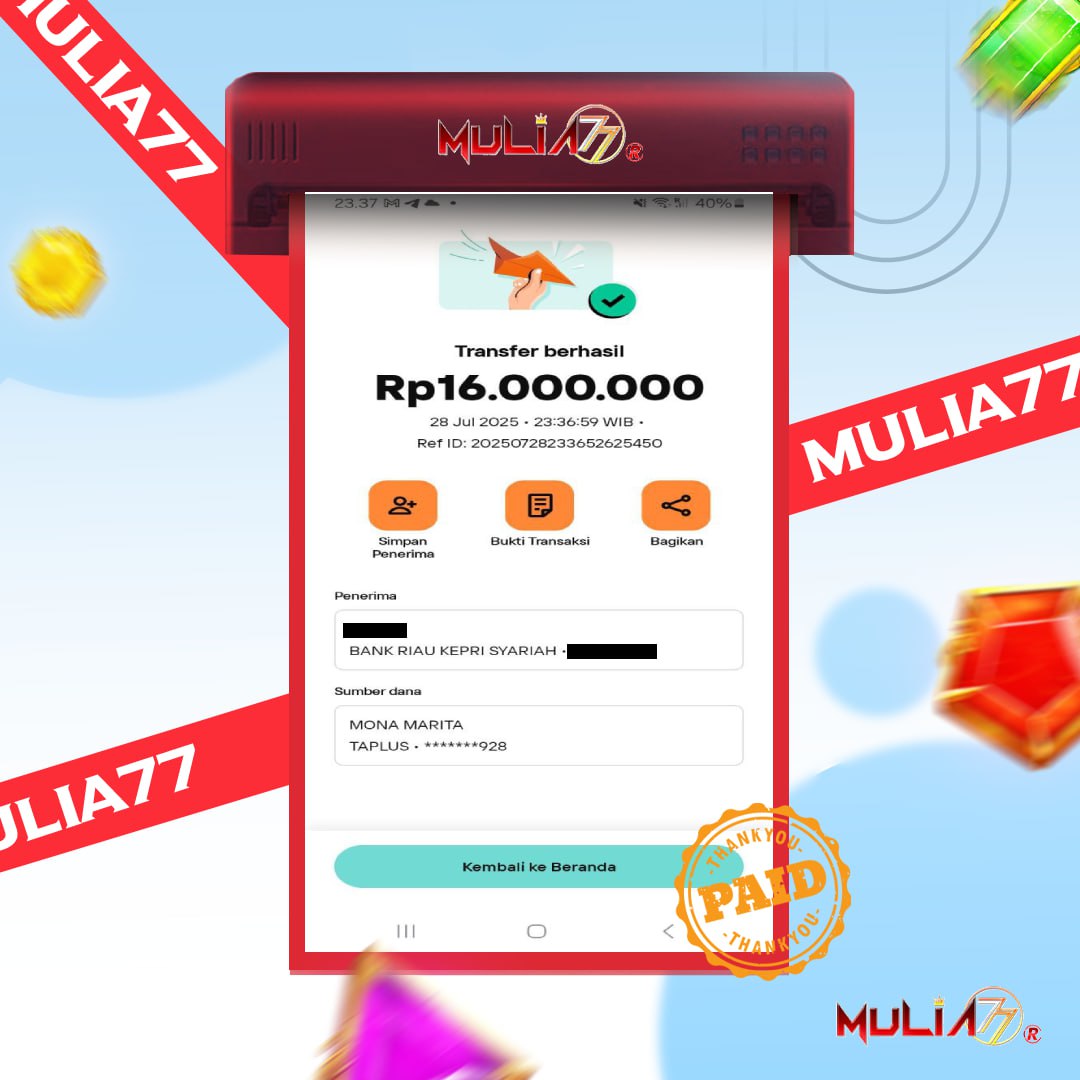 Menang Jackpot Slot Online Gacor MULIA77 Resmi Rp 16.000.000