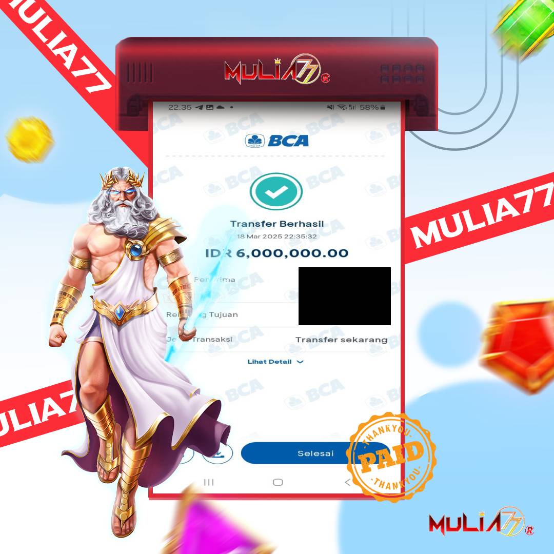 Menang Jackpot Slot Online Gacor MULIA77 Resmi Rp 6.000.000