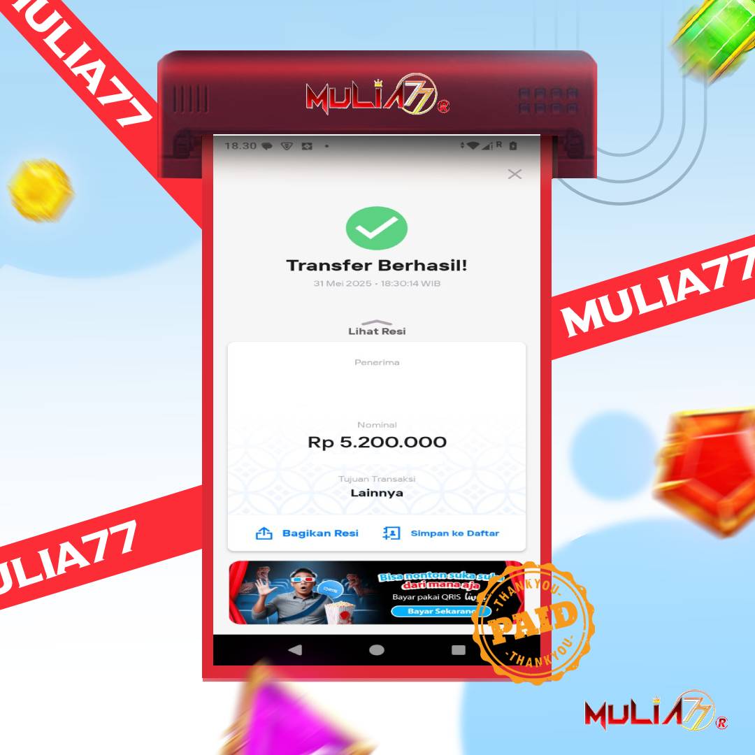 Menang Jackpot Slot Online Gacor MULIA77 Resmi Rp 5.200.000