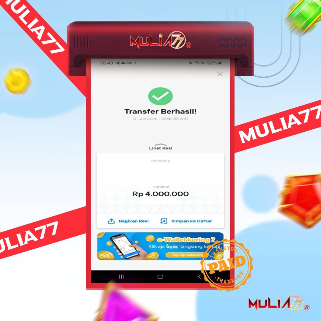 Menang Jackpot Slot Online Gacor MULIA77 Resmi Rp 4.000.000