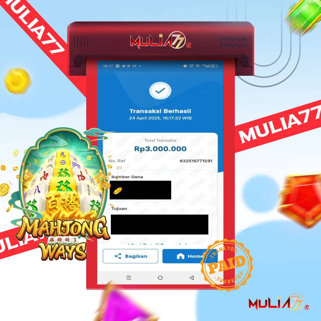 Menang Jackpot Slot Online Gacor MULIA77 Resmi Rp 3.000.000