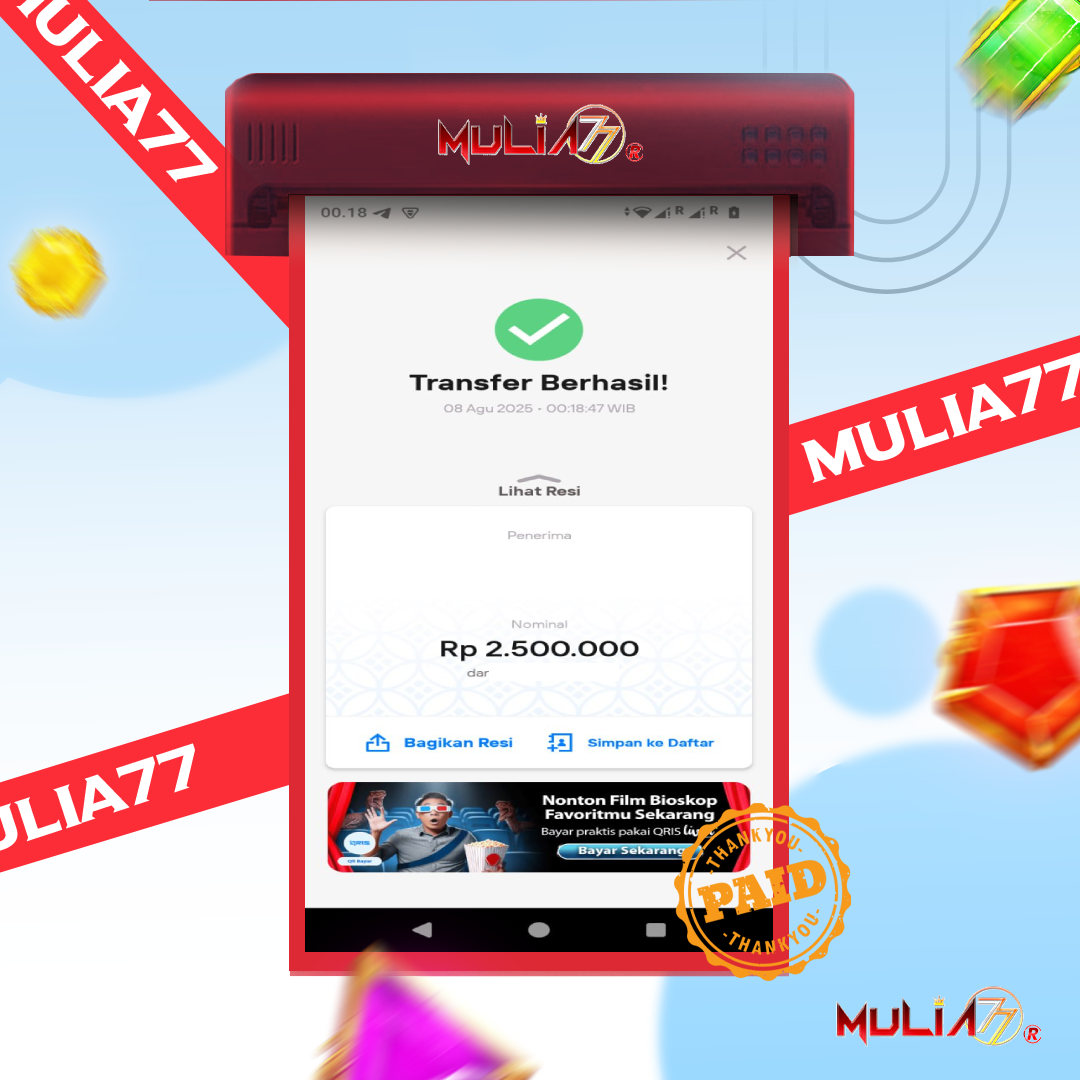 Menang Jackpot Slot Online Gacor MULIA77 Resmi Rp 2.500.000