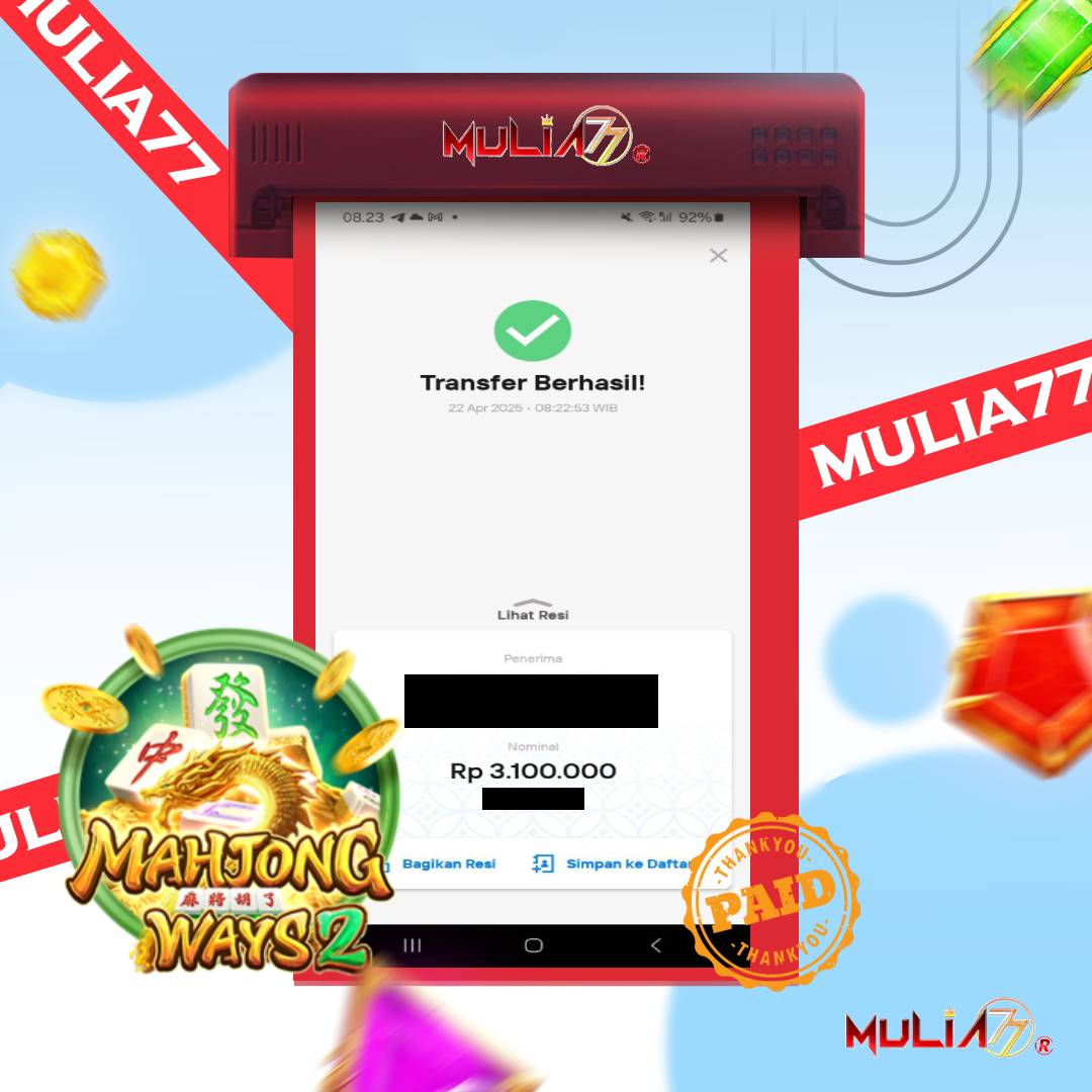 Menang Jackpot Slot Online Gacor MULIA77 Resmi Rp 3.100.000