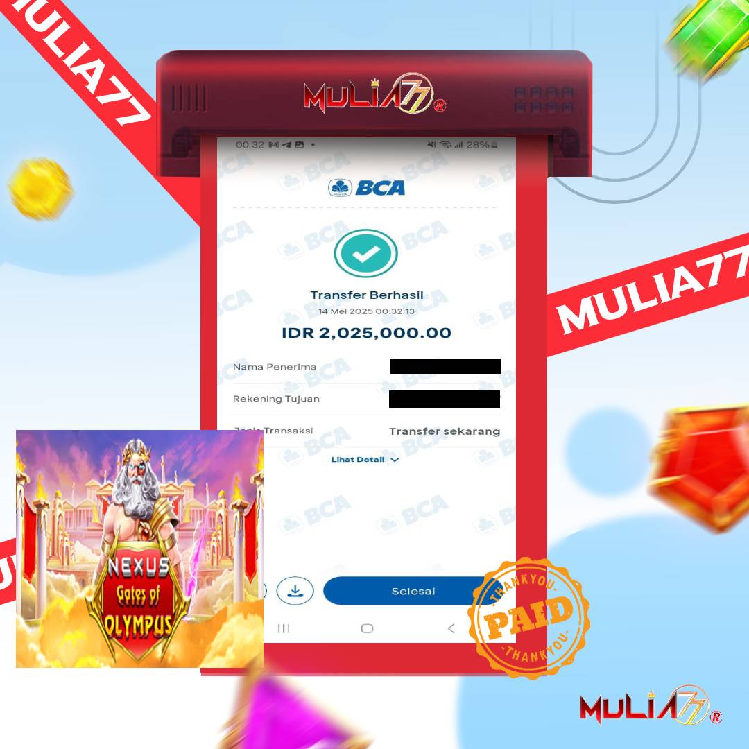 Menang Jackpot Slot Online Gacor MULIA77 Resmi Rp 2.025.000