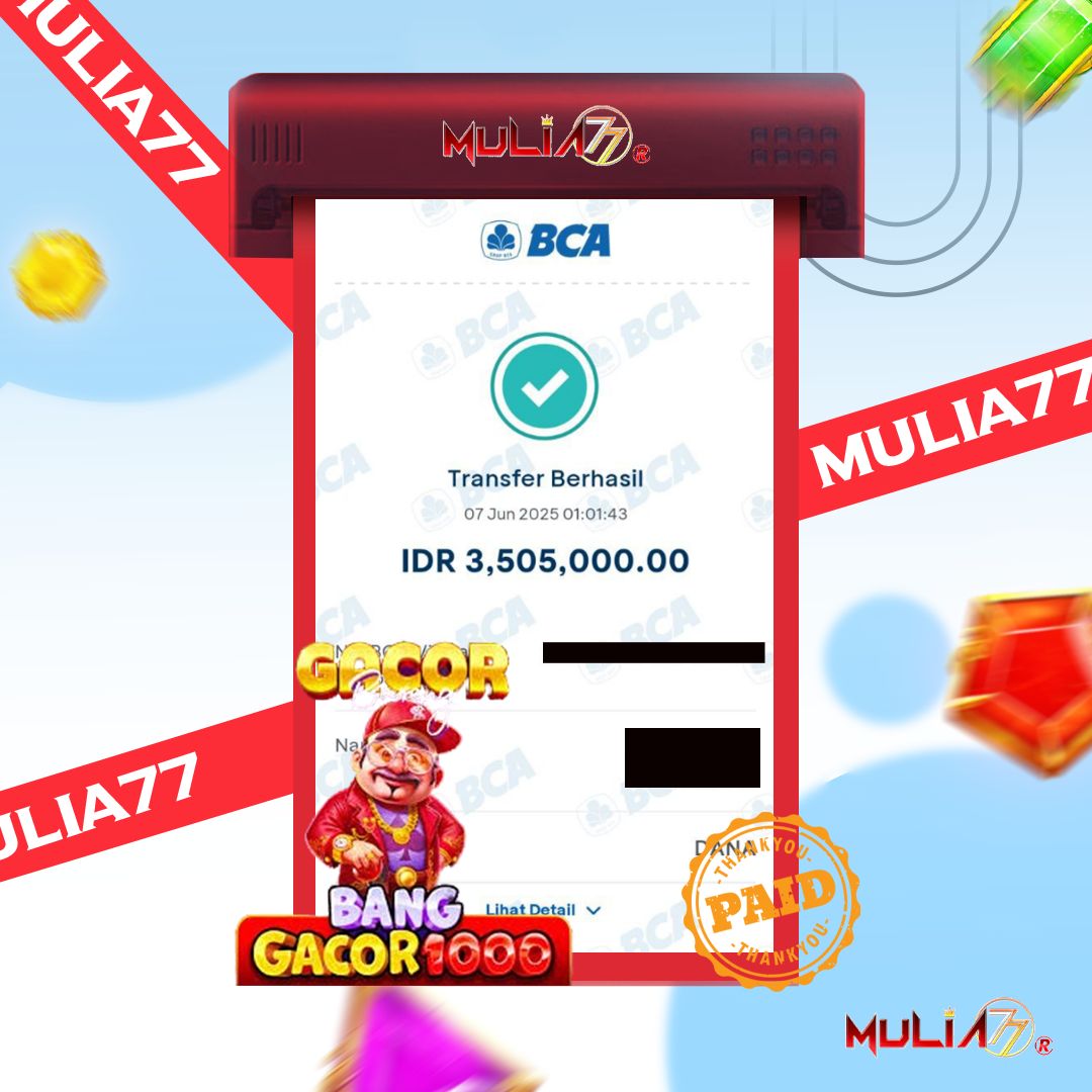 Menang Jackpot Slot Online Gacor MULIA77 Resmi Rp 3.505.000