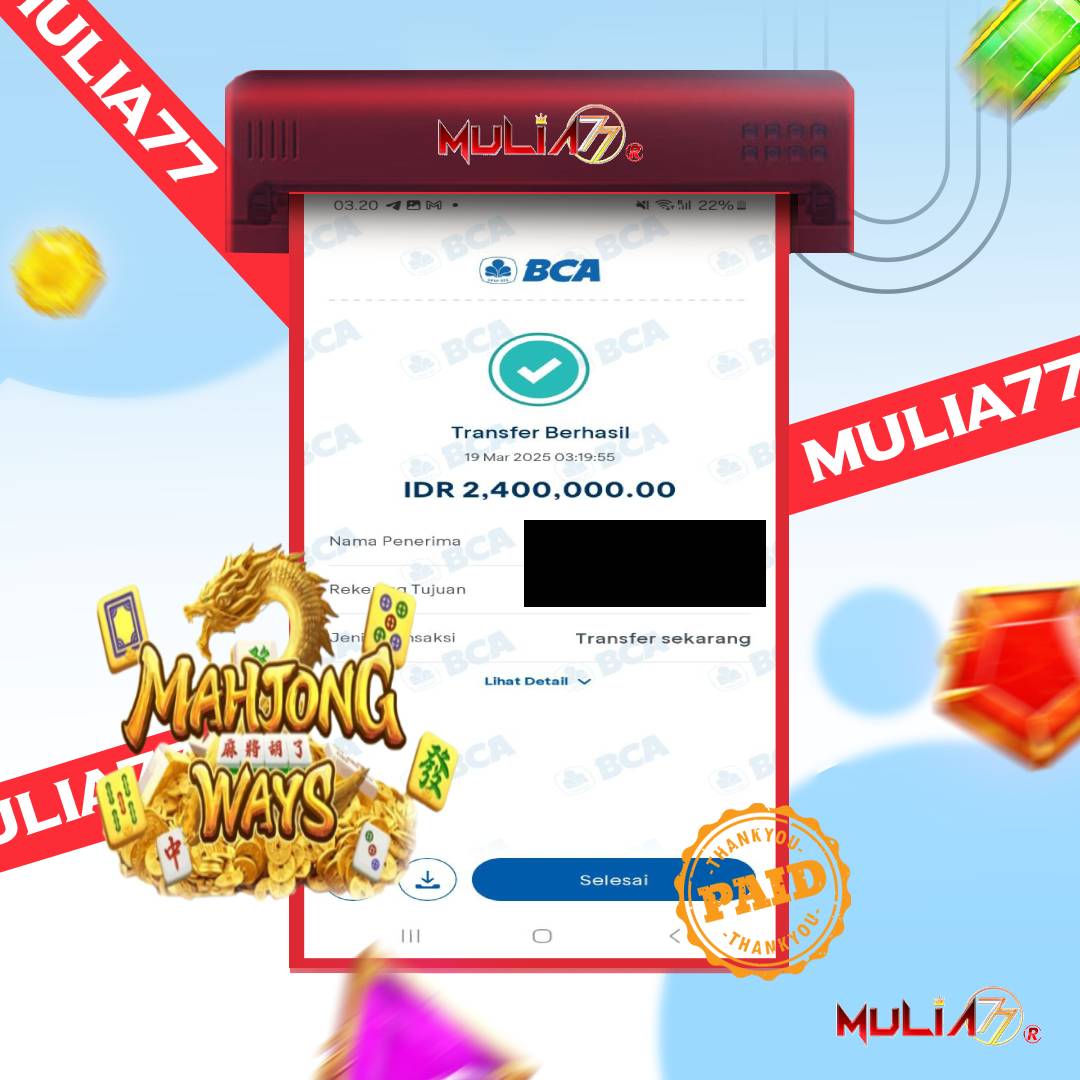 Menang Jackpot Slot Online Gacor MULIA77 Resmi Rp 2.400.000