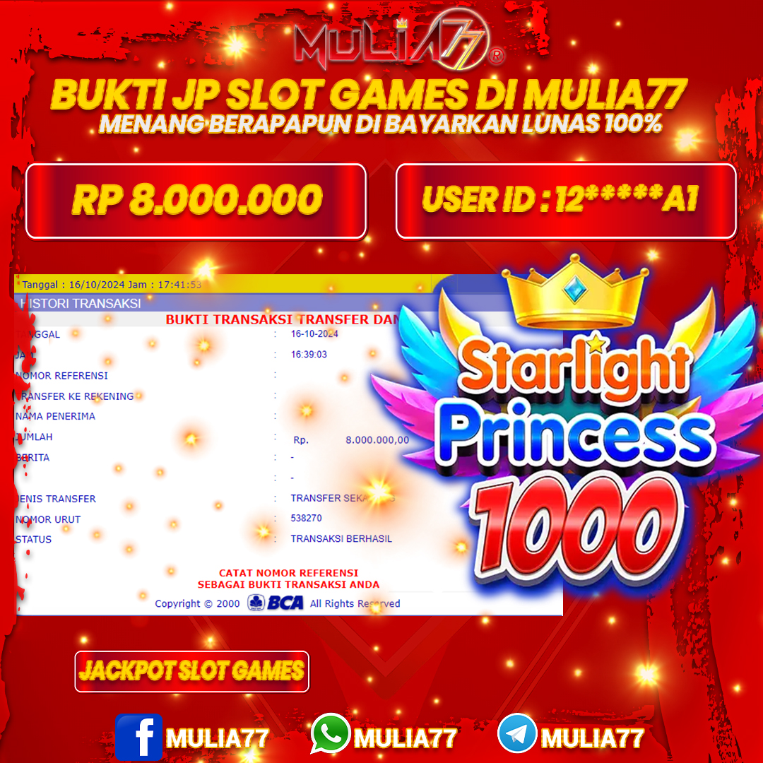 Menang Jackpot Slot Online Gacor MULIA77 Resmi Rp 8.000.000