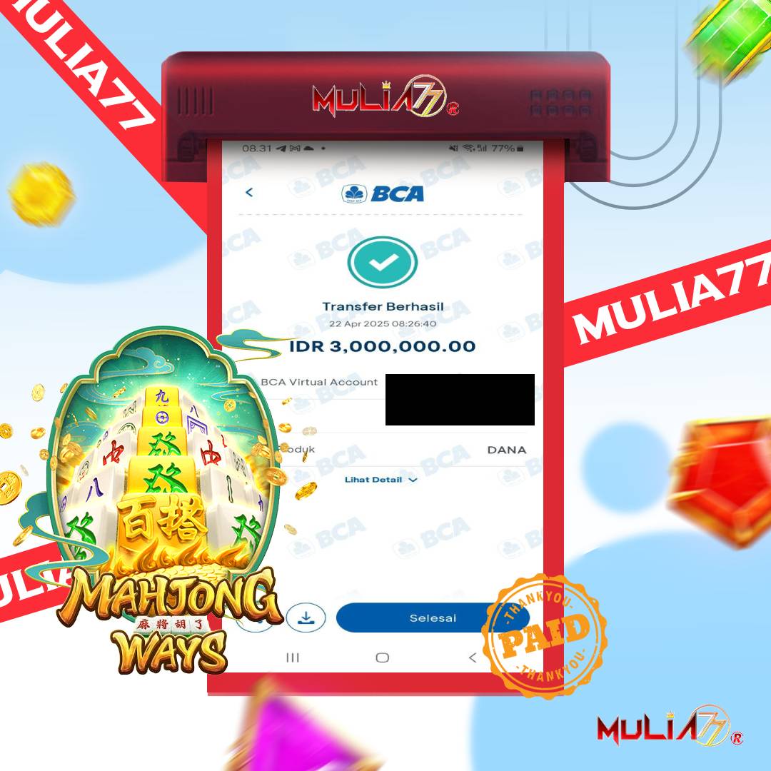 Menang Jackpot Slot Online Gacor MULIA77 Resmi Rp 3.000.000