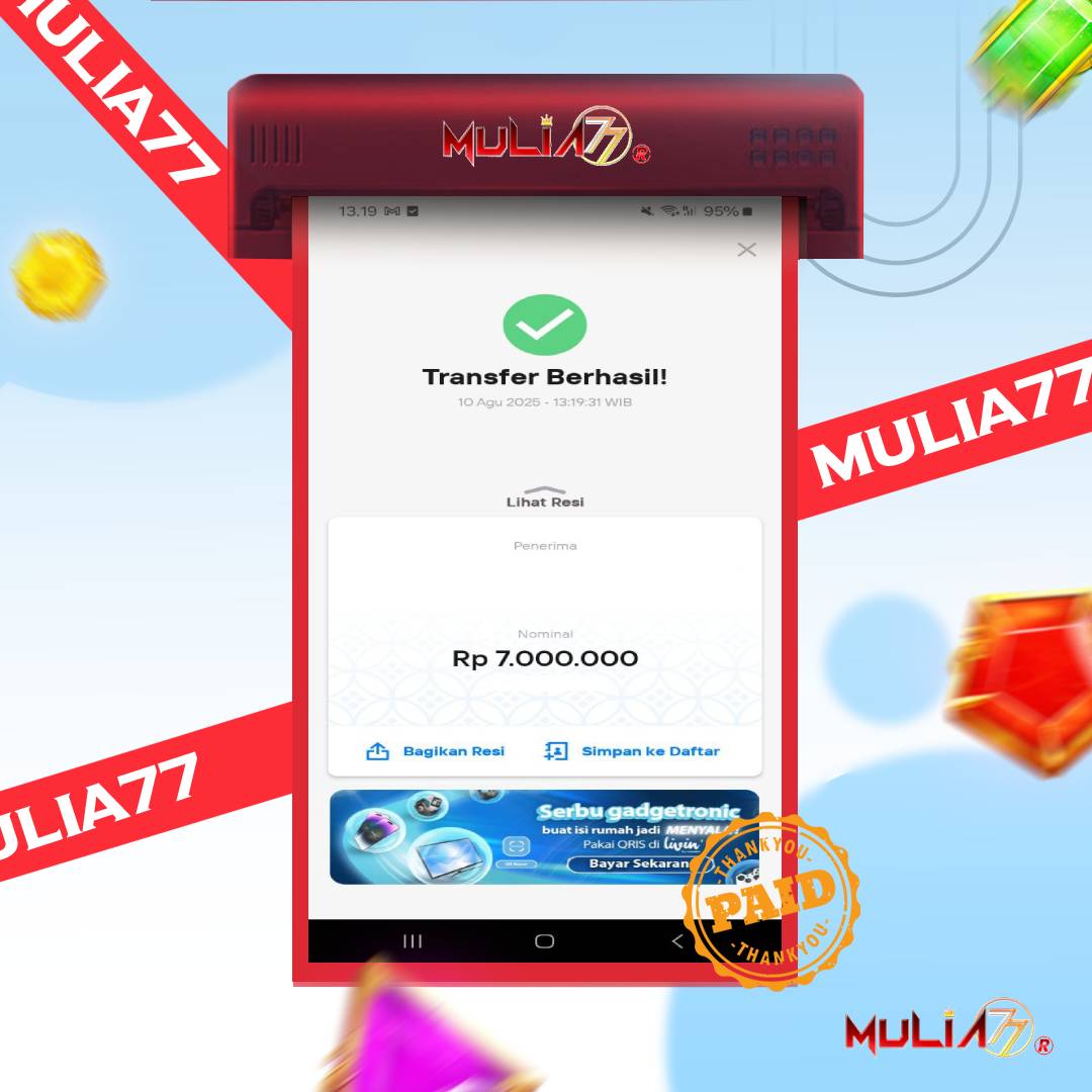 Menang Jackpot Slot Online Gacor MULIA77 Resmi Rp 7.000.000
