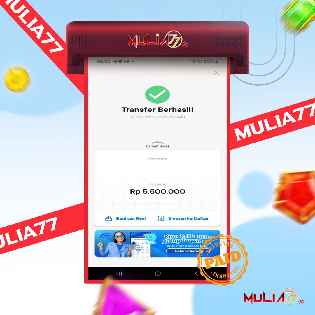 Menang Jackpot Slot Online Gacor MULIA77 Resmi Rp 5.500.000