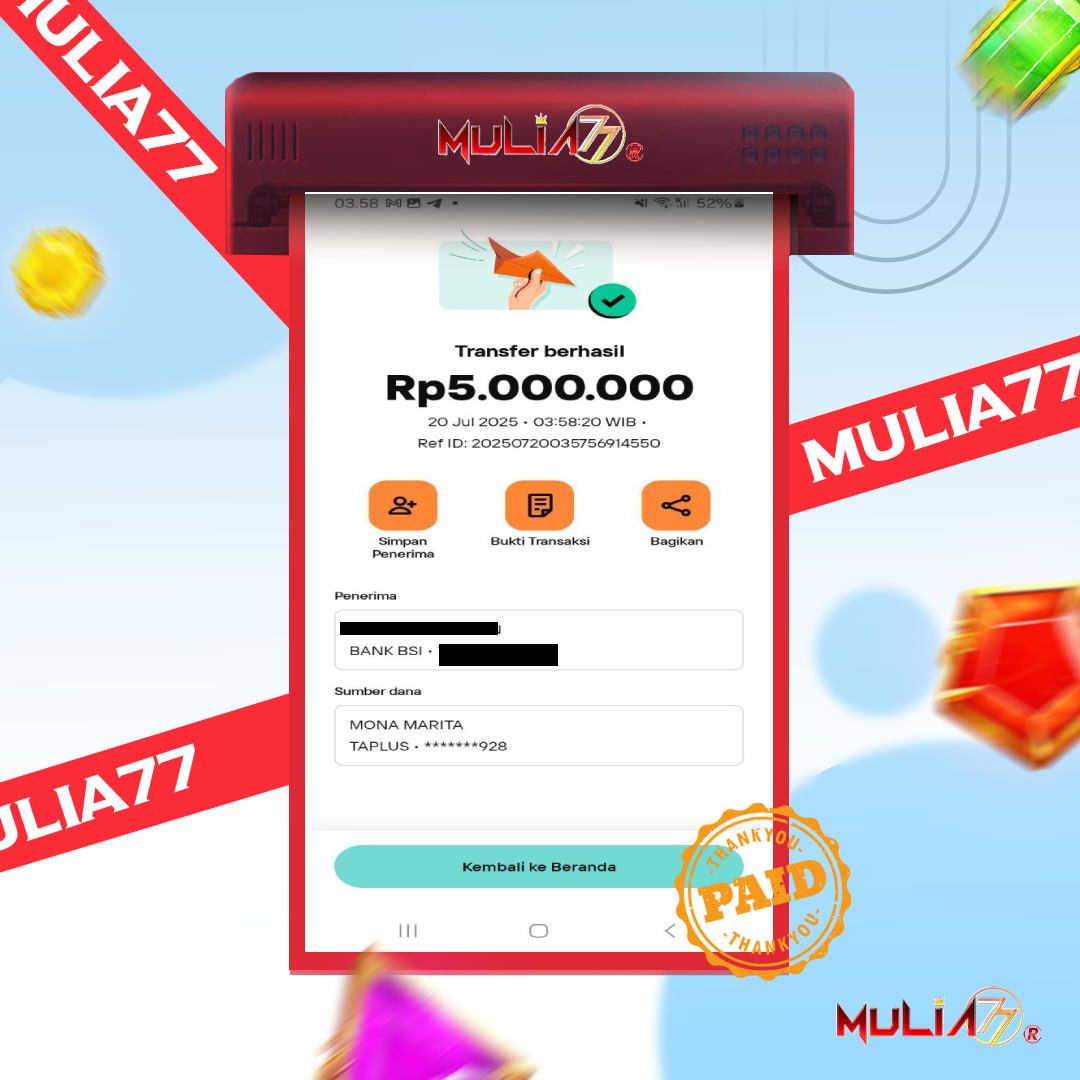 Menang Jackpot Slot Online Gacor MULIA77 Resmi Rp 5.000.000