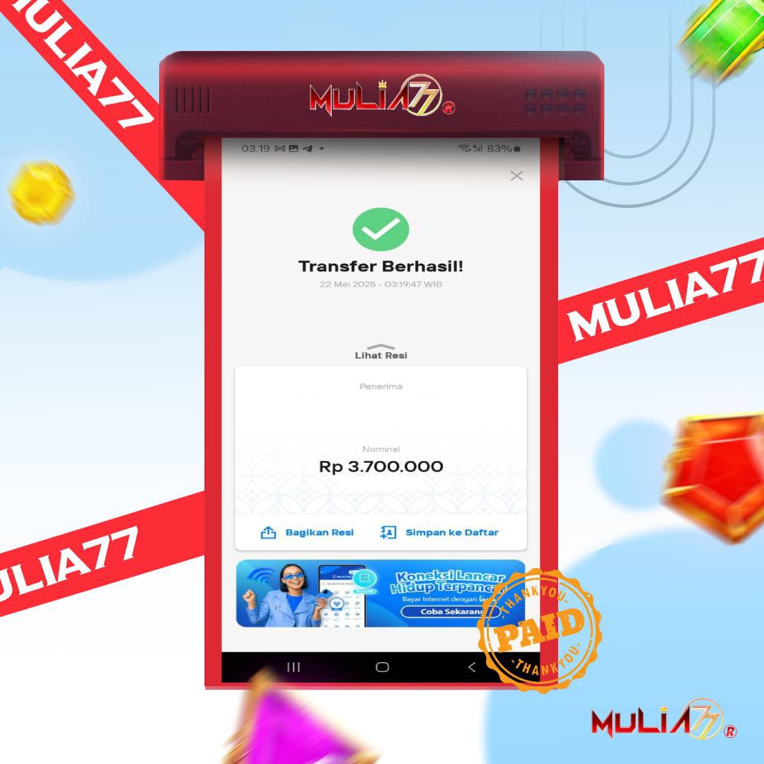 Menang Jackpot Slot Online Gacor MULIA77 Resmi Rp 3.700.000