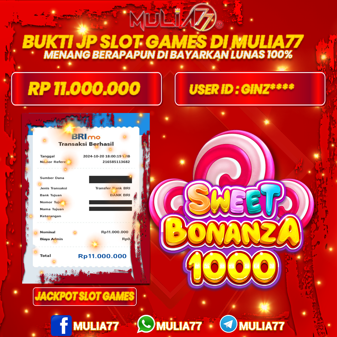 Menang Jackpot Slot Online Gacor MULIA77 Resmi Rp 11.000.000