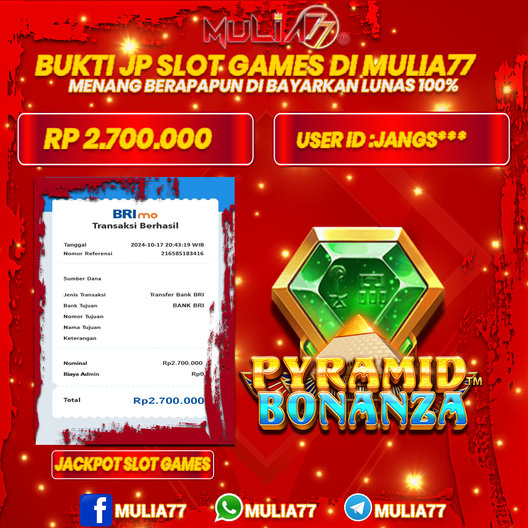 Menang Jackpot Slot Online Gacor MULIA77 Resmi Rp 2.700.000