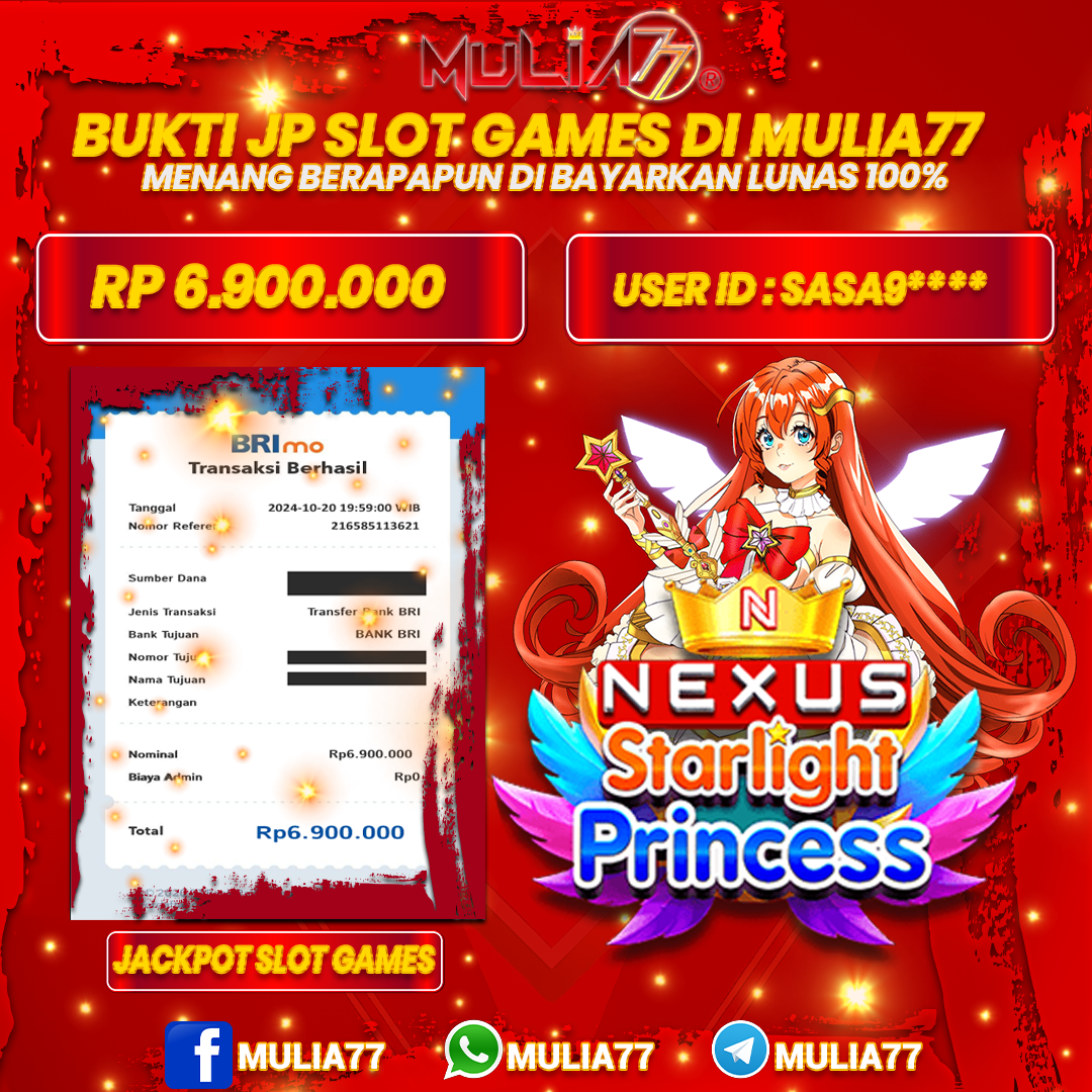 Menang Jackpot Slot Online Gacor MULIA77 Resmi Rp 6.900.000
