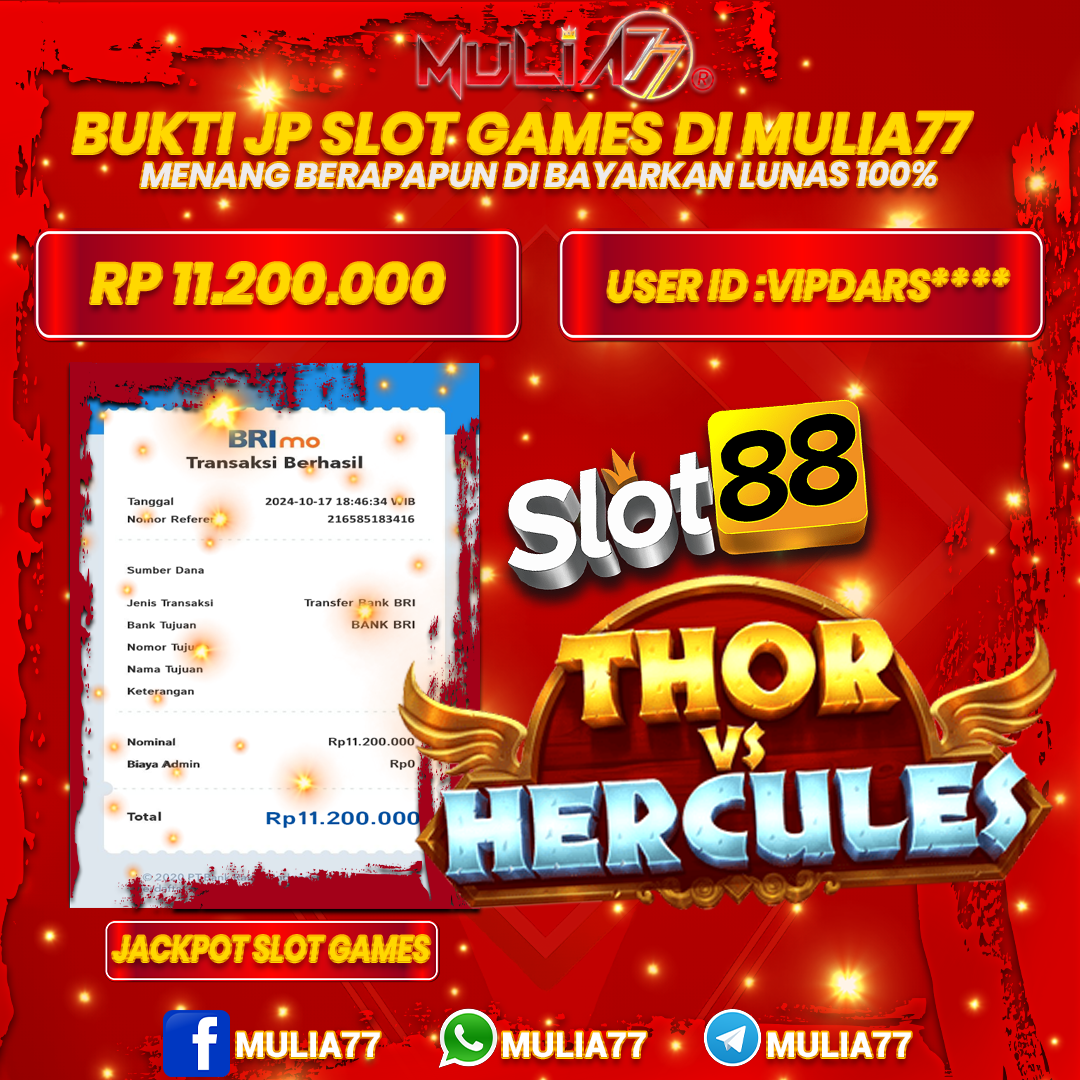 Menang Jackpot Slot Online Gacor MULIA77 Resmi Rp 11.200.000