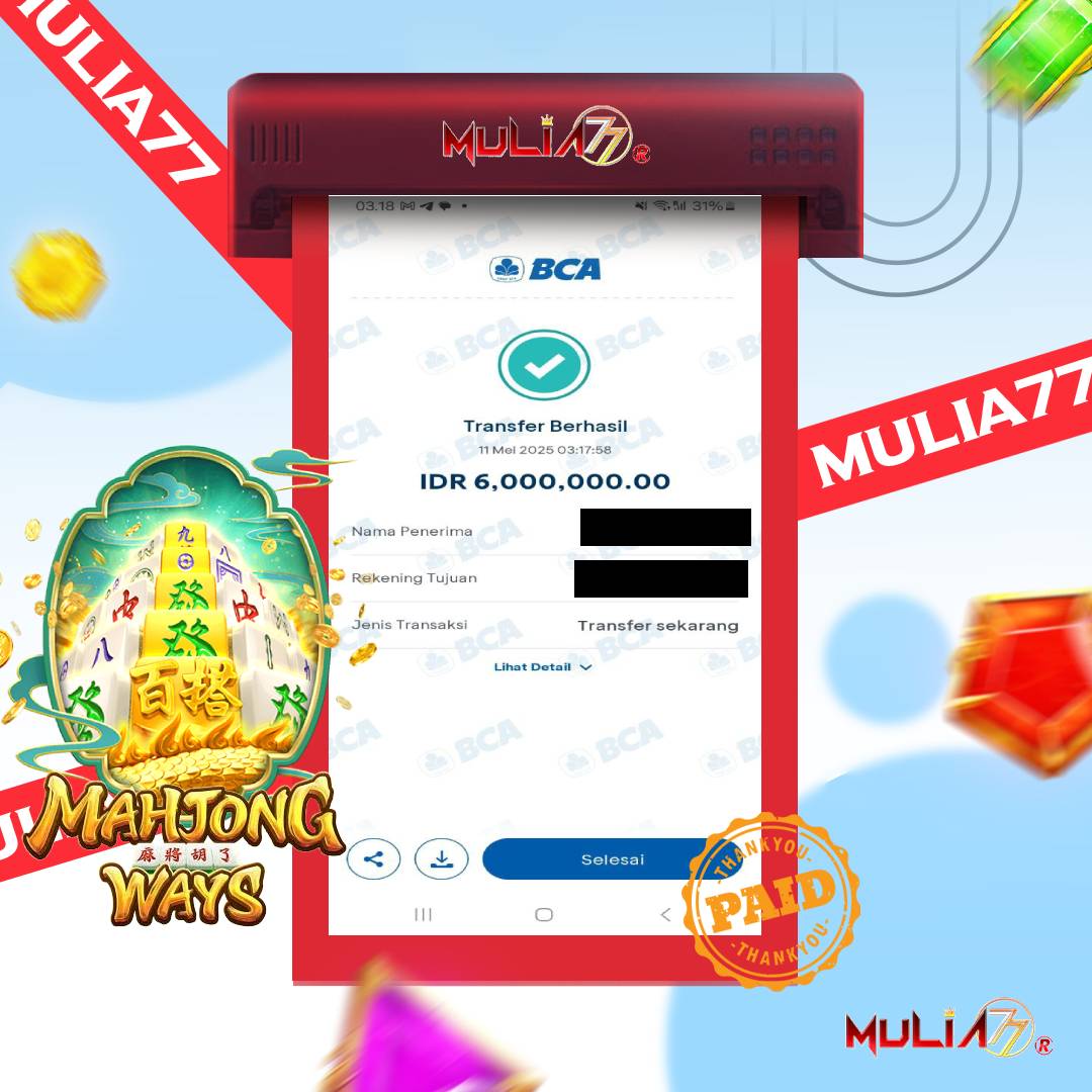 Menang Jackpot Slot Online Gacor MULIA77 Resmi Rp 6.000.000