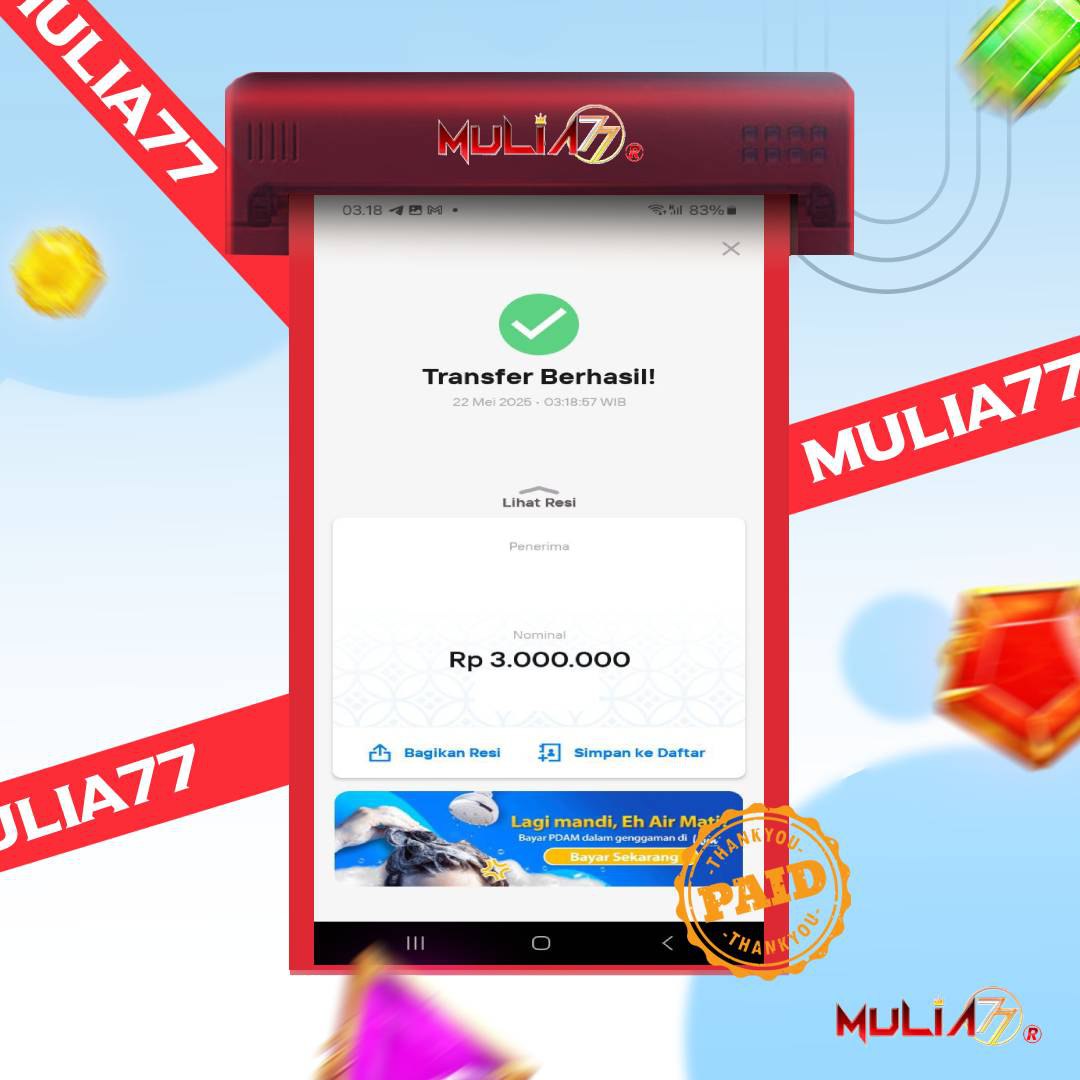 Menang Jackpot Slot Online Gacor MULIA77 Resmi Rp 3.000.000