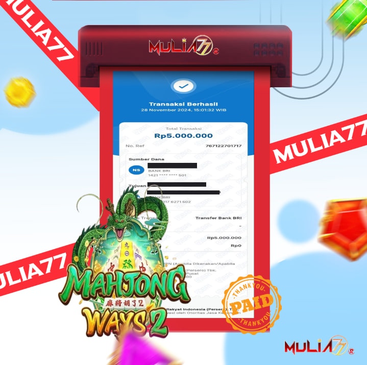 Menang Jackpot Slot Online Gacor MULIA77 Resmi Rp 5.000.000