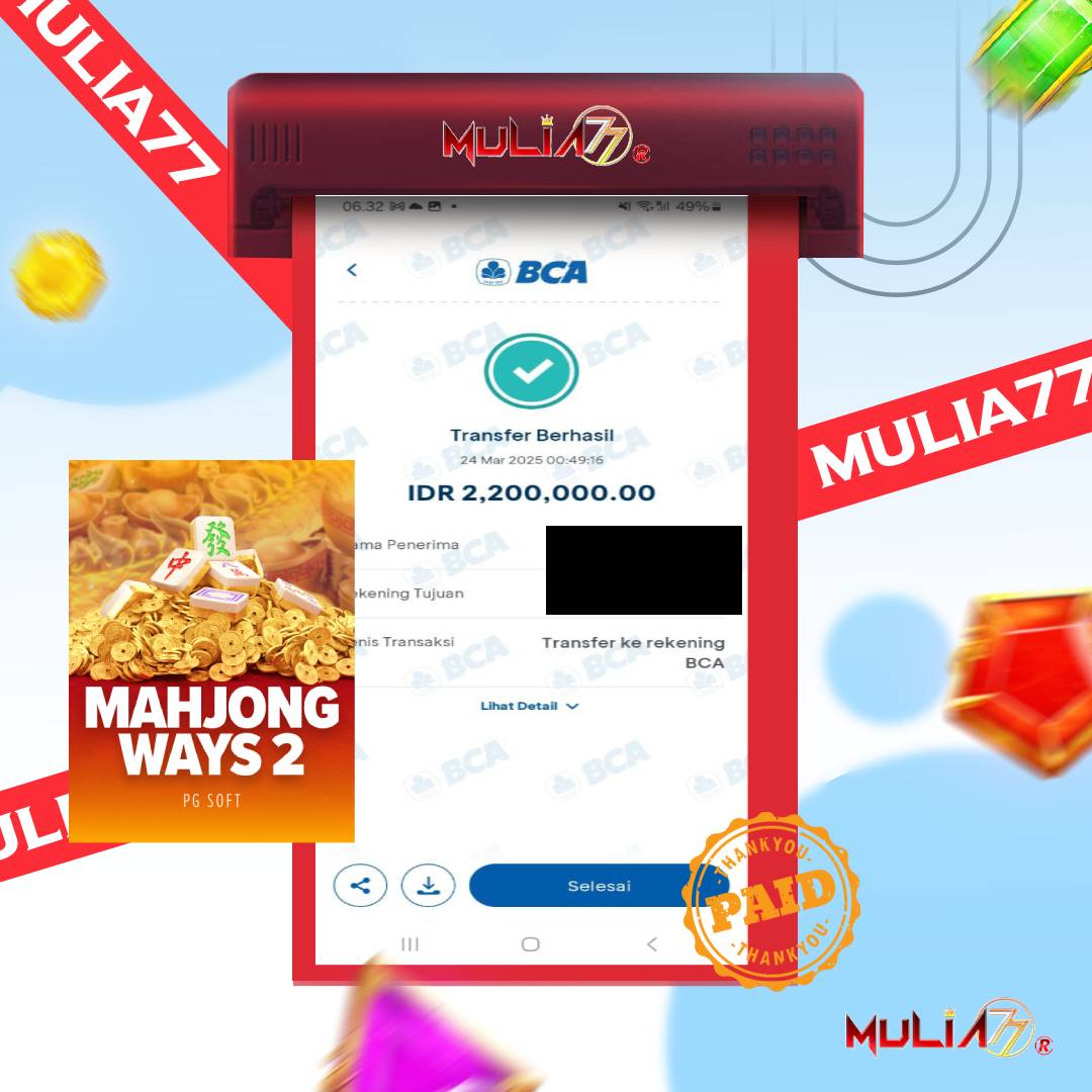 Menang Jackpot Slot Online Gacor MULIA77 Resmi Rp 2.200.000