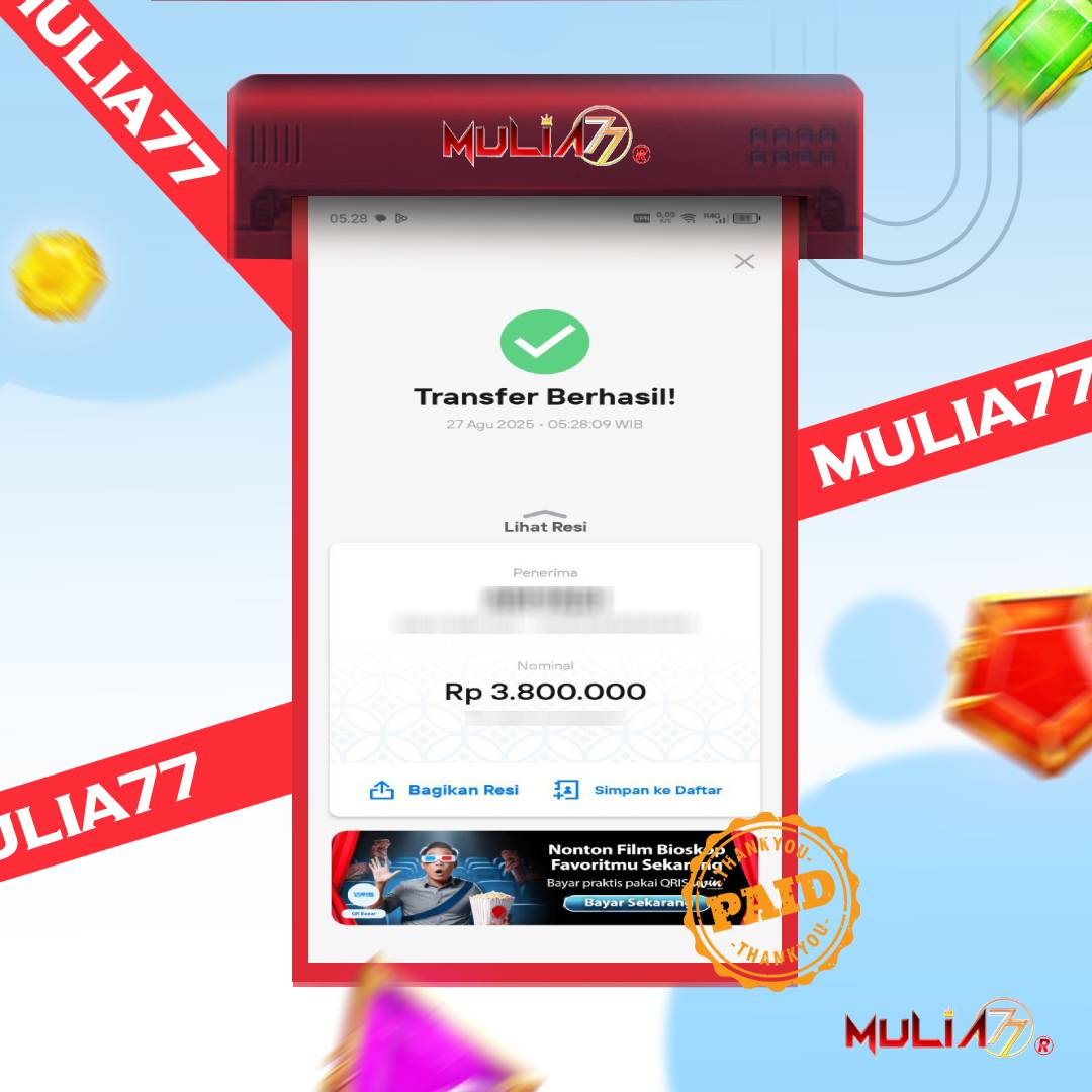 Menang Jackpot Slot Online Gacor MULIA77 Resmi Rp3.800.000