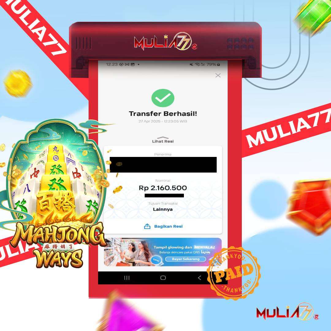 Menang Jackpot Slot Online Gacor MULIA77 Resmi Rp 2.160.500