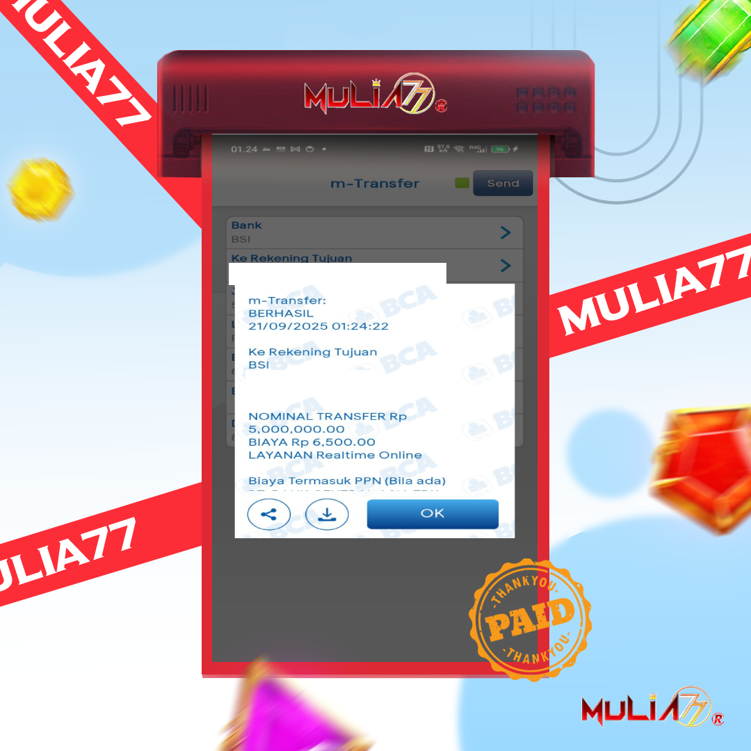 Menang Jackpot Slot Online Gacor MULIA77 Resmi Rp  5.000.000