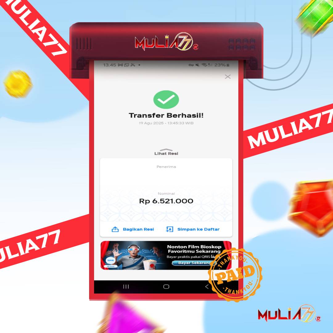 Menang Jackpot Slot Online Gacor MULIA77 Resmi Rp6.521.000