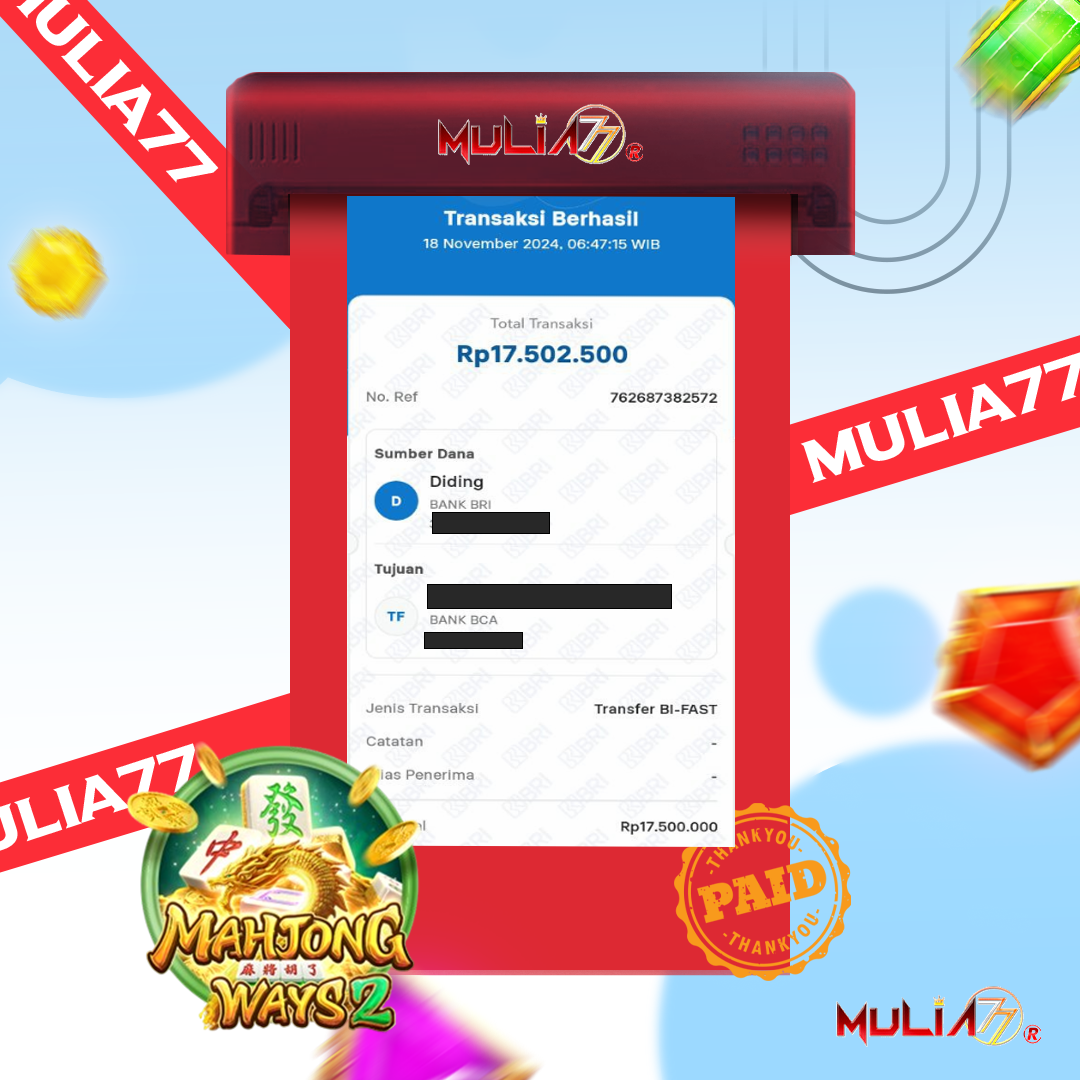 Menang Jackpot Slot Online Gacor MULIA77 Resmi Rp 17.500.000