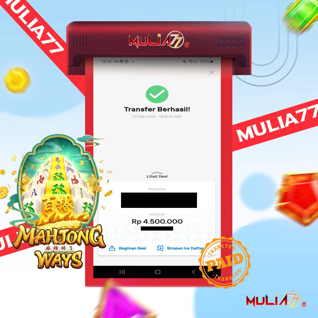 Menang Jackpot Slot Online Gacor MULIA77 Resmi Rp 4.500.000