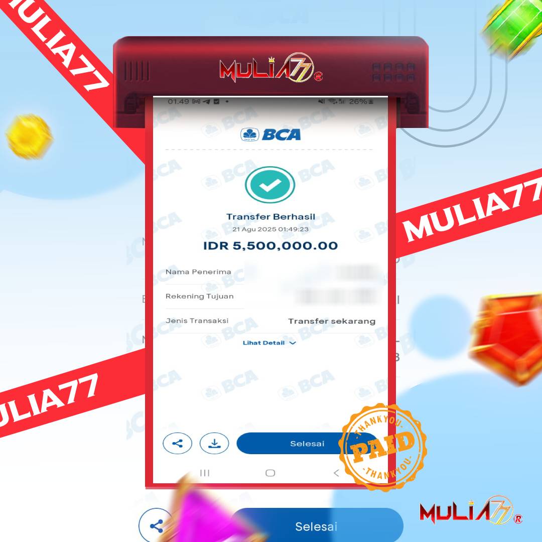 Menang Jackpot Slot Online Gacor MULIA77 Resmi Rp5.500.000