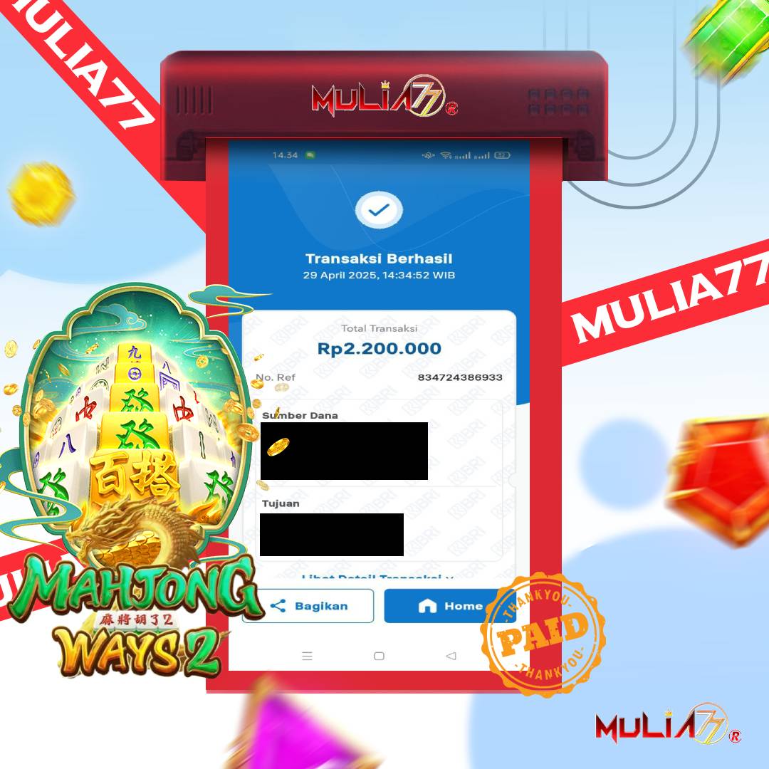 Menang Jackpot Slot Online Gacor MULIA77 Resmi Rp 2.200.000