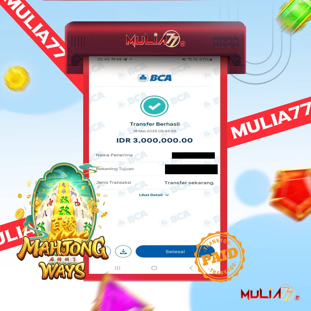 Menang Jackpot Slot Online Gacor MULIA77 Resmi Rp 3.000.000