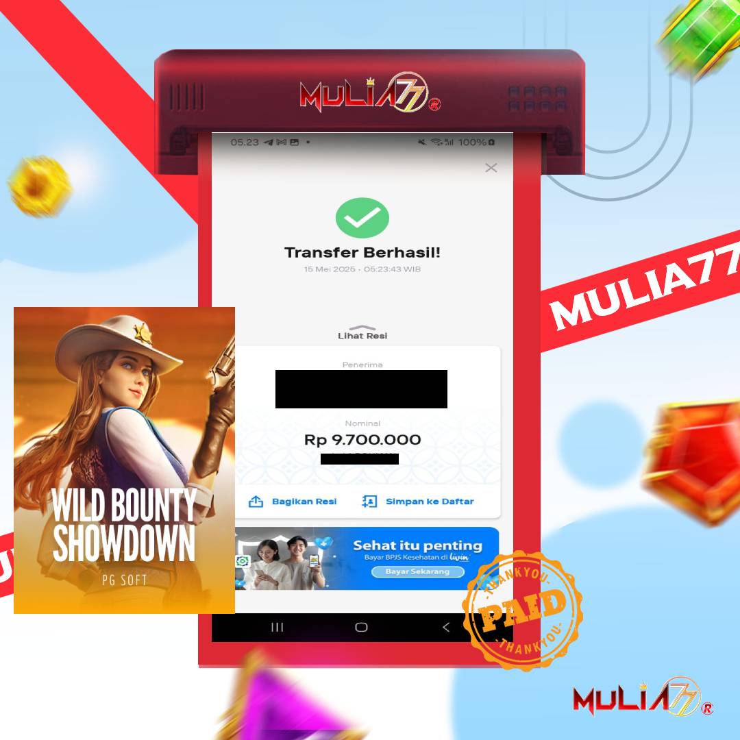 Menang Jackpot Slot Online Gacor MULIA77 Resmi Rp 9.700.000