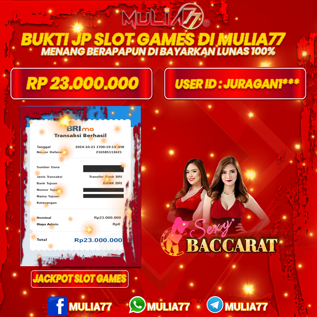Menang Jackpot Slot Online Gacor MULIA77 Resmi Rp 23.000.000