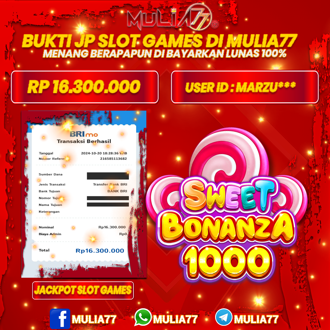 Menang Jackpot Slot Online Gacor MULIA77 Resmi Rp 16.300.000